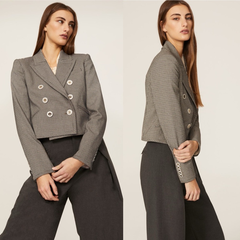 Veronica Beard Nevis Cropped Plaid Blazer Jacket Size 2